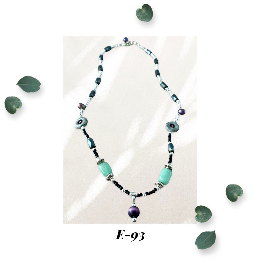 Divine Energy - Divination - Purple Fiber Optic Glass Beaded Necklace